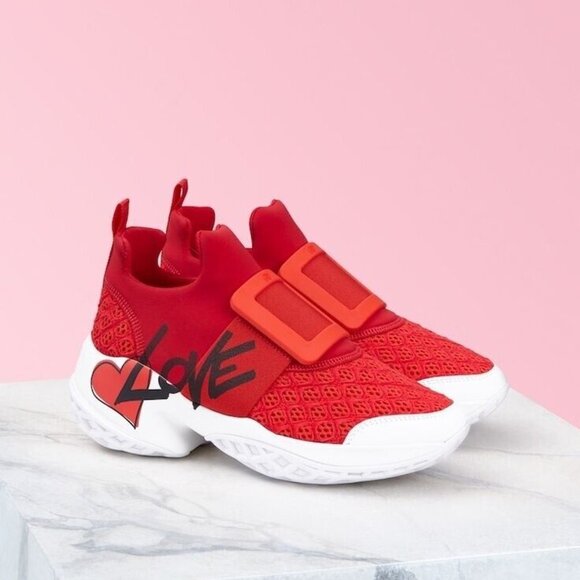 NIB Roger Vivier Viv Run Lovely Buckle Very Skate Technical Fabric Sneaker 39.5 - Picture 2 of 12